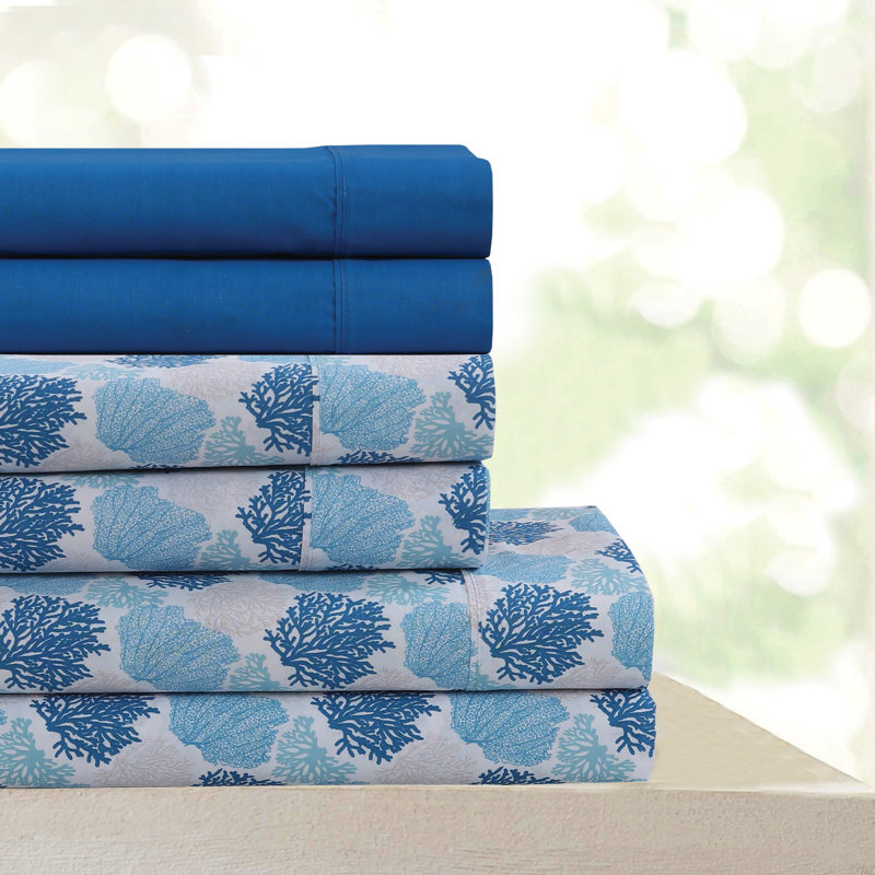 600 Thread Count Blue Diamond Cotton Quality Sheet Set, Queen Sheet Set + 1 Fitted Sheet + 4 Pillowcases