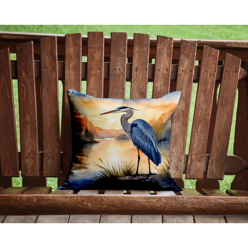 Coussin Blue Heron in the Golden Hour, Carré 14 po