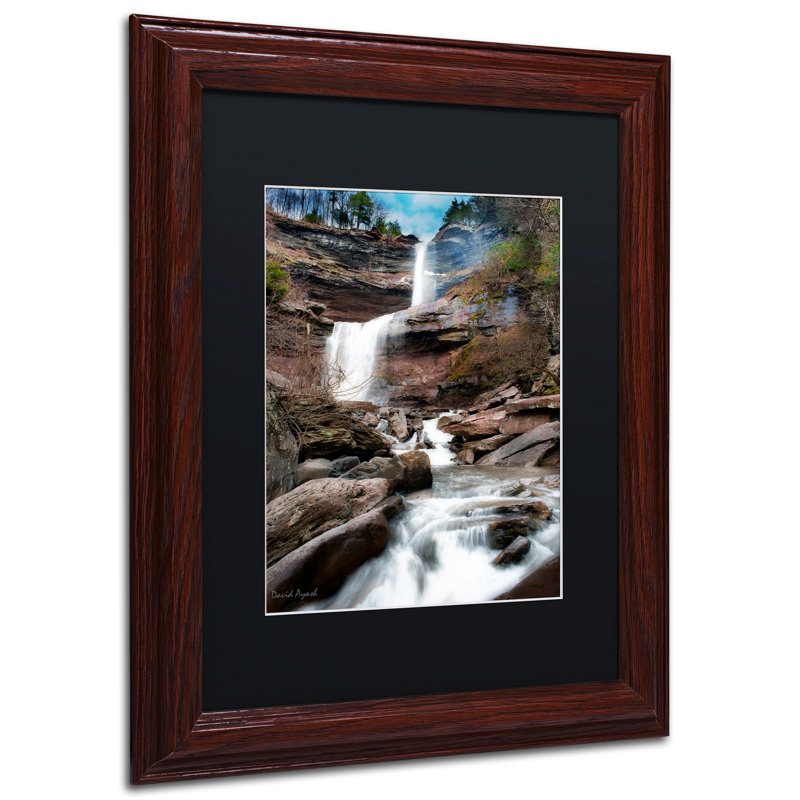 Katerskill Falls Landscape Acrylic Print in Wood Frame