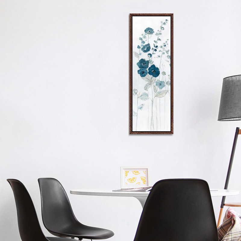 Fields of Blue I 1 Piece Panoramic Wall Art on Canvas, 121.92 cm H x 40.64 cm W x 4.445 cm D, Classic Wood Framed