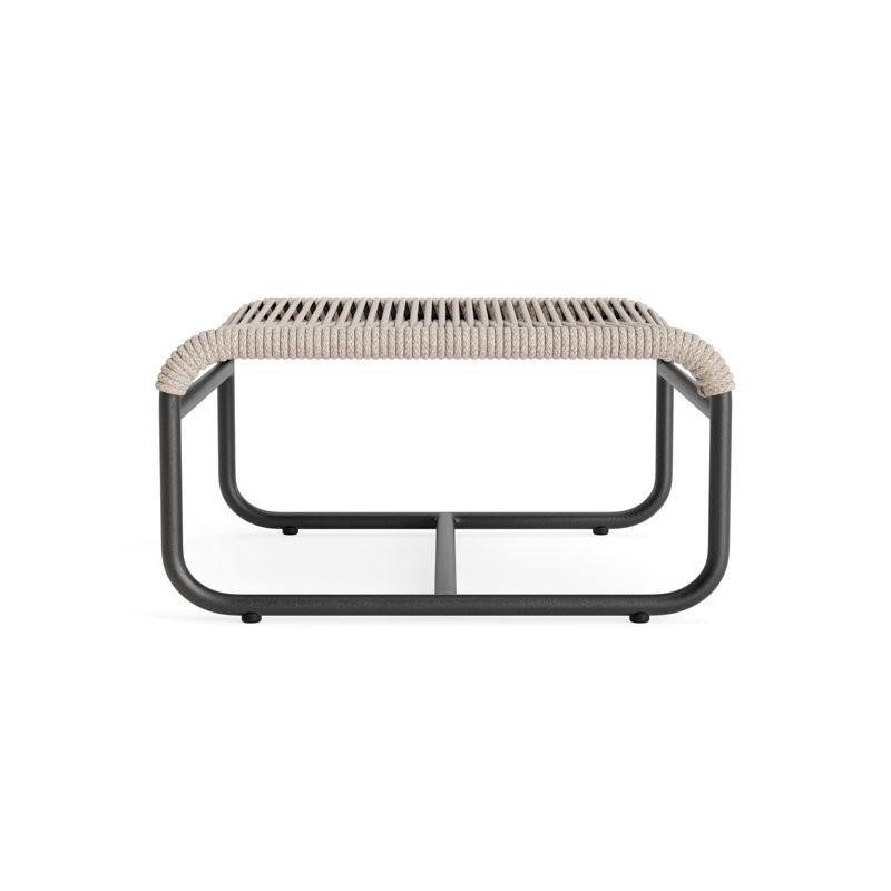 Walter Lamb Outdoor Ottoman, Pebble/Textured Pewter