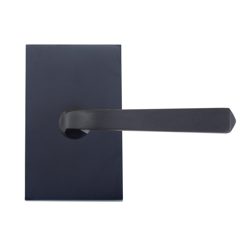 Bravura 904S-8 Passage Memphis Lever on Rectangular Contemporary Rose in Oil Rubbed Bronze, Oil Rubbed Bronze