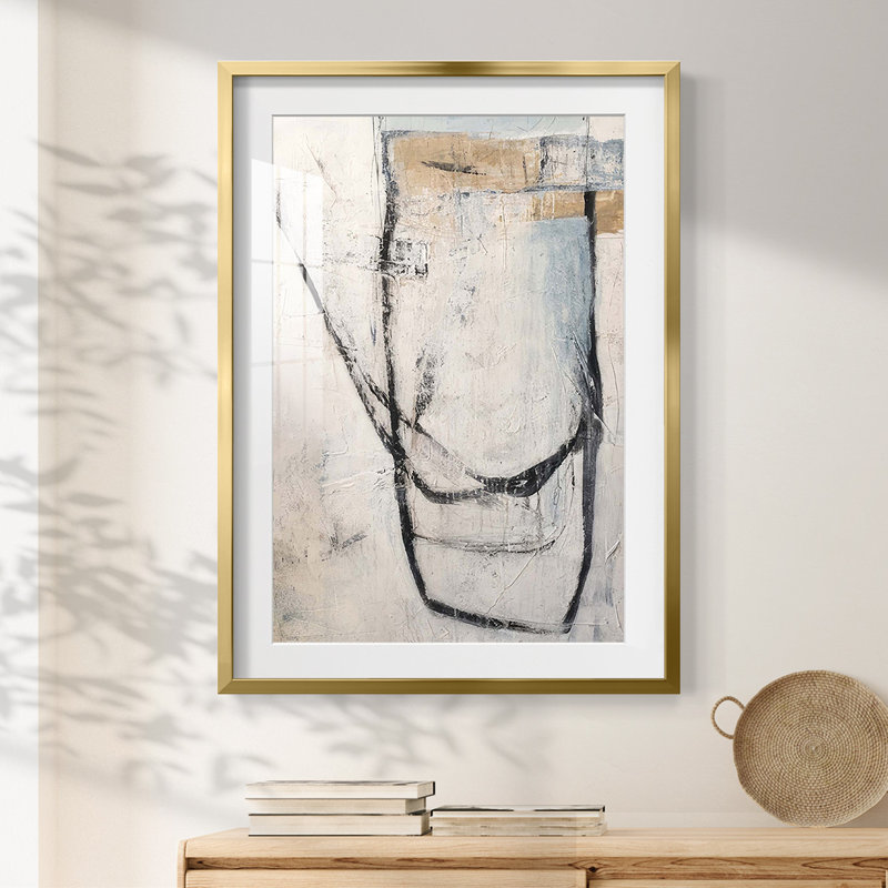 Twisted Lines -Framed Print, Gold