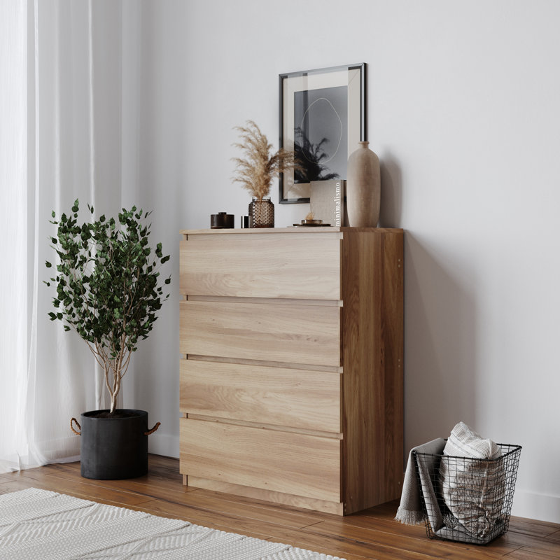 Baptistine 4 - Drawer Chest of Drawers, Oak