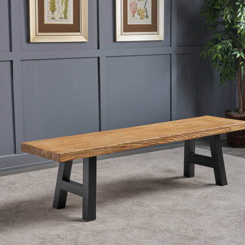 Uppingham Concrete Bench, Natural Oak