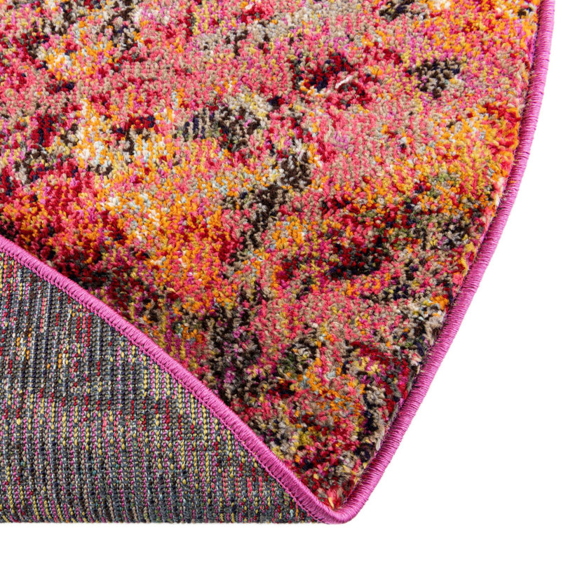 Ansela Washable Abstract Indoor Rug, Round 7'10"