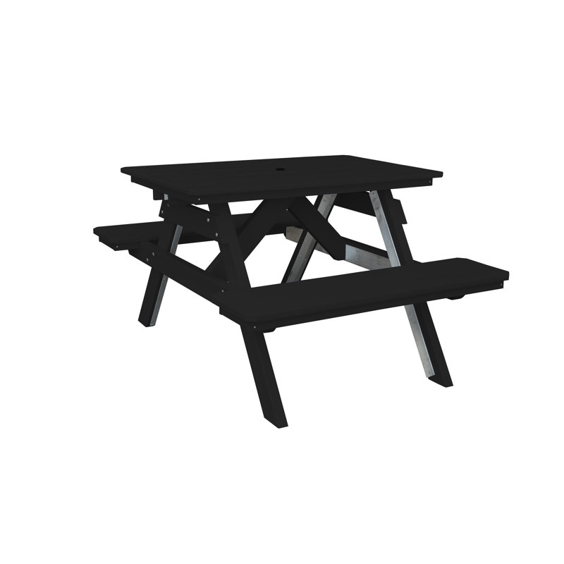 Table de pique-nique rectangulaire, L 44 po x L 60 po, Noir