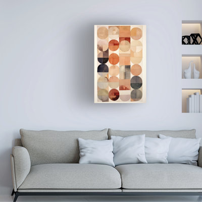 Cercles bolognais sur un motif pastel sur toile