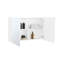 Armoire de rangement à double porte avec miroir pour salle de bain et cuisine, H 19,7 po x l 31,5 po, 3 tablettes, blanc, armoire de rangement pour miroir de salle de bain et de cuisine simple et facile à installer, 31,5 po, tablettes à l'intérieur, facile à assembler-1231050524
