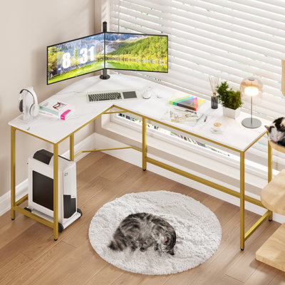 Rory L-Shaped Steel Computer Desk