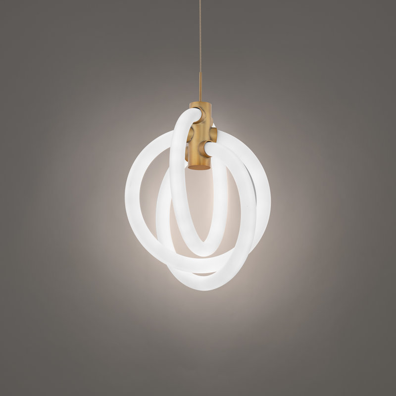 Knot LED Pendant, Aged Brass, 2700K