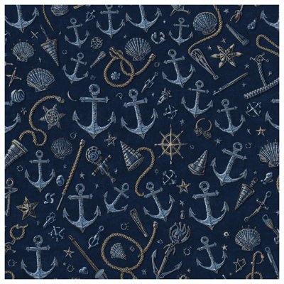 Nautical Anchor Pattern Comforter
