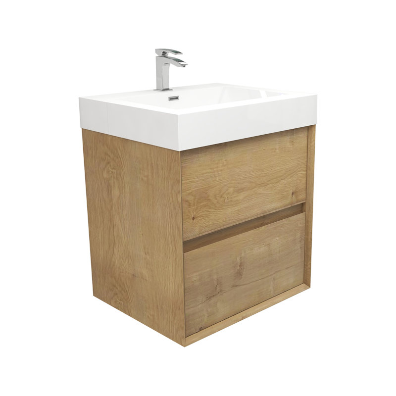 Ensemble de meuble-lavabo simple l 24 po, Chêne foncé