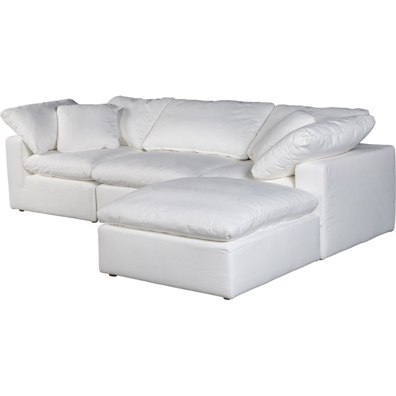 Canapé modulaire en tissu performance 4 pièces Tila, Blanc Livesmart® blanc