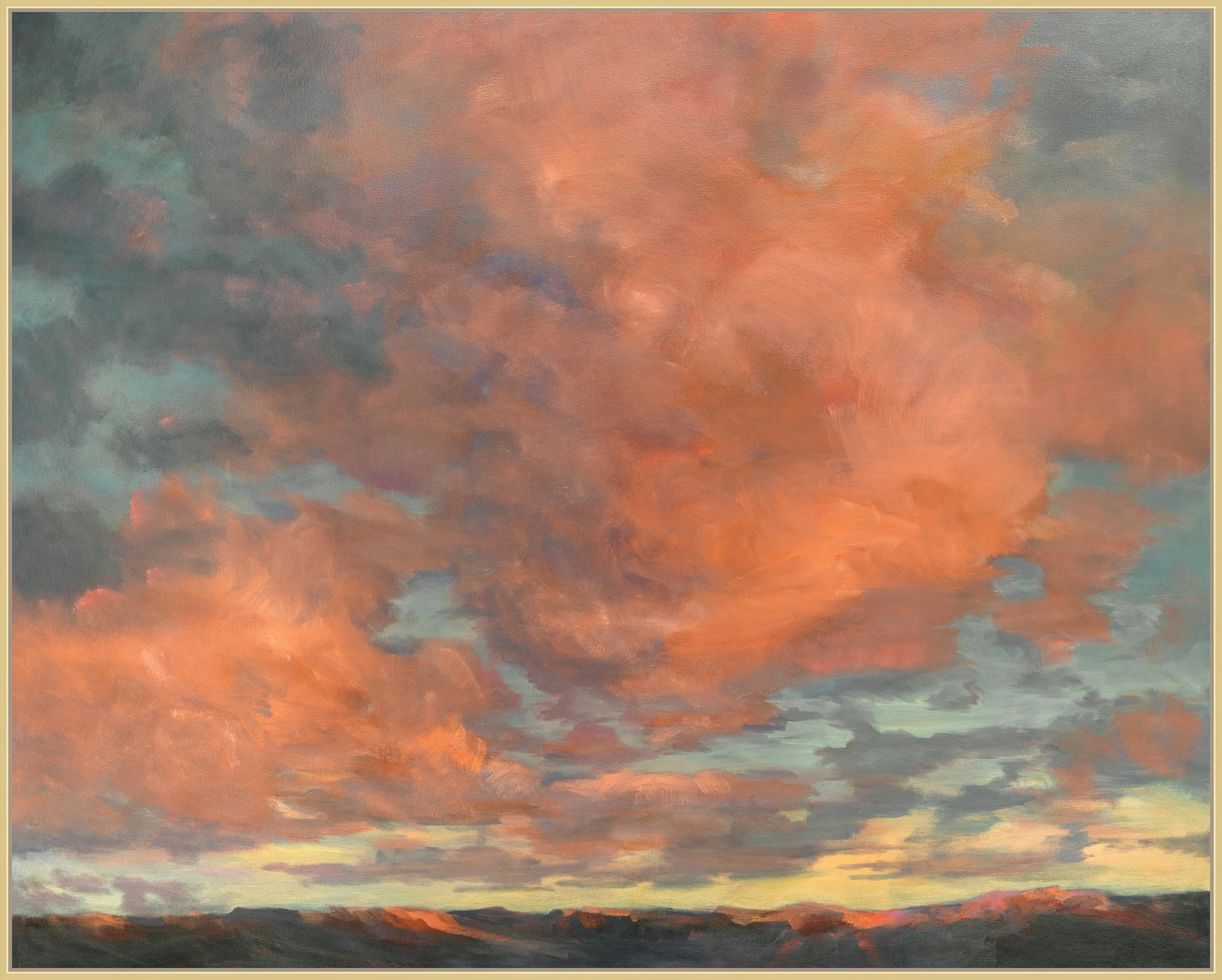 western sunset painting