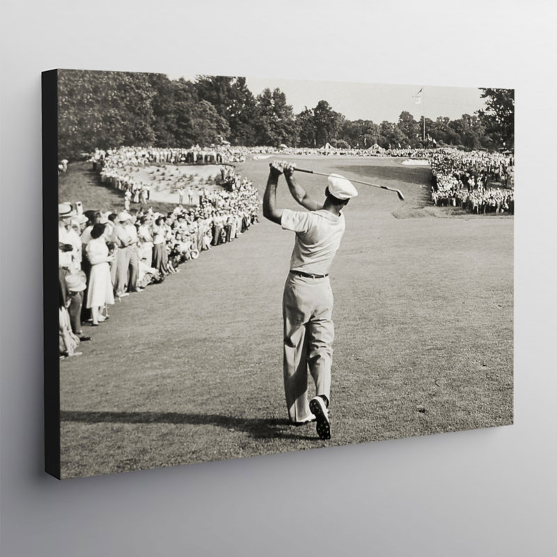 Ben Hogan Famous Iconic Golf Shot - Wrapped Canvas Print, 84cm H x 120cm W x 3.8cm D
