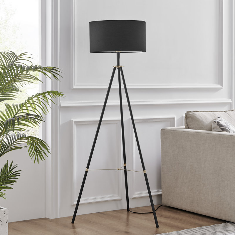 Lampe trépied 61 po Delafield, Noir