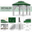 Pavillon de jardin hexagonal 13 po x 13 pi avec moustiquaire, auvent extérieur hexagonal réglable avec sac à main portatif-126088869