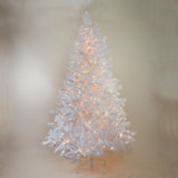 7.5' Pre-Lit Iridescent White Alaskan Pine Artificial Christmas Tree - Clear Lights