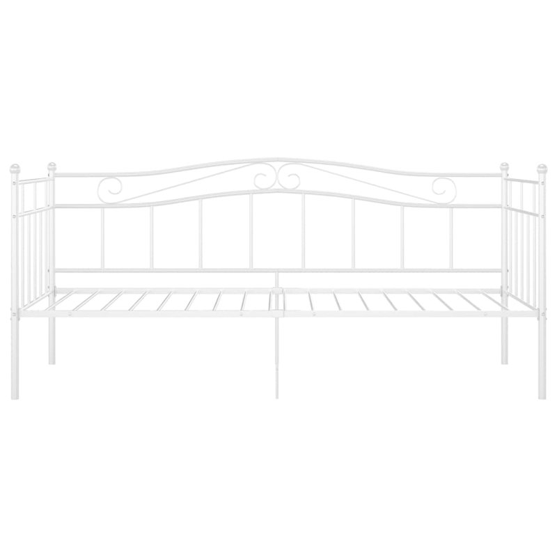 vidaXL Sofa Bed Frame Powder-coated metal Single, White