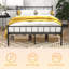 Structure de lit double, tête et pied de lit, structure stable, rangement sous le lit, aucun sommier requis, noir-950231831