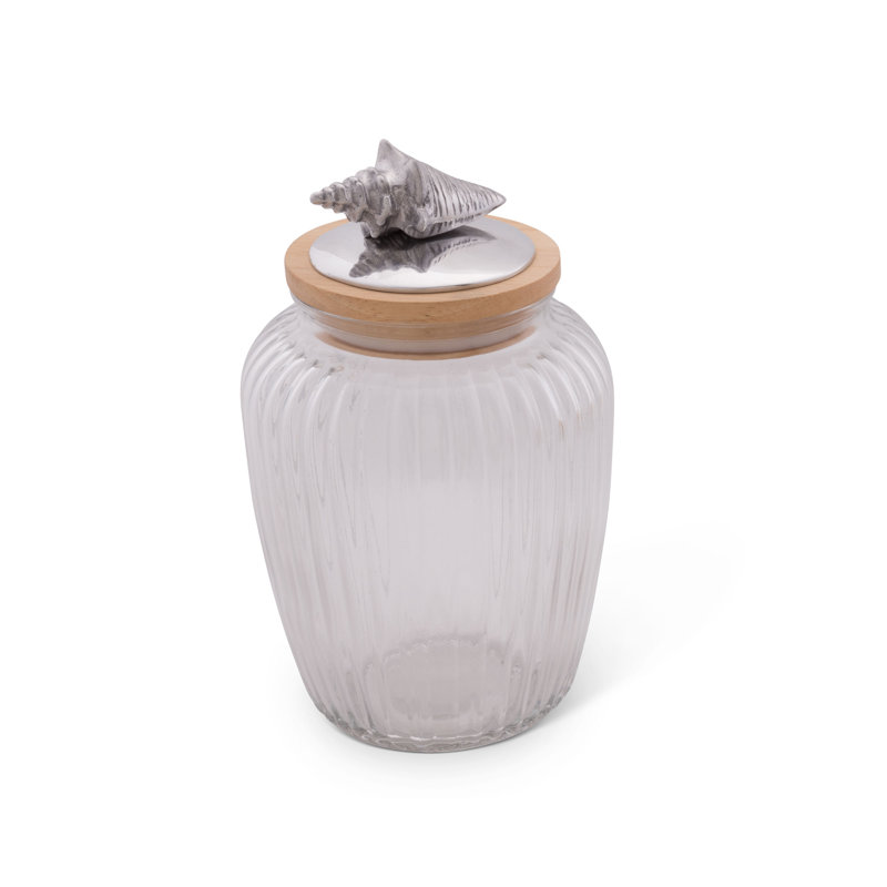 Sea And Shore Glass Jar, 9.5" H x 6" W x 6" D