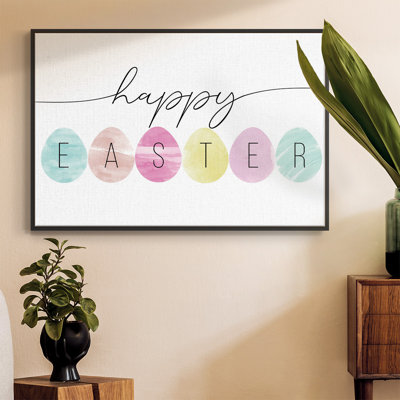 Joyeuses Pâques, peinture sur toile encadrée