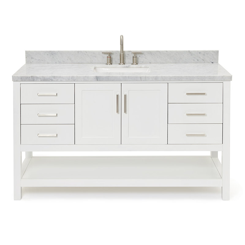 Ensemble de meuble-lavabo simple 61 po Moille, Blanc
