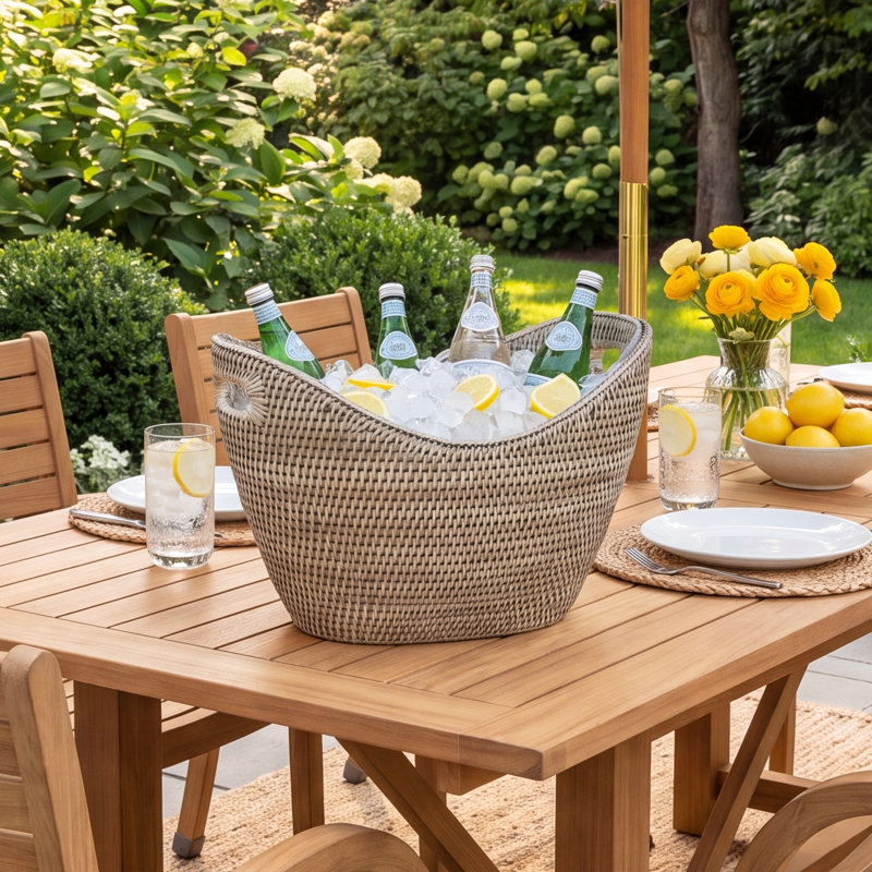 Mika Rattan Beverage Tub
