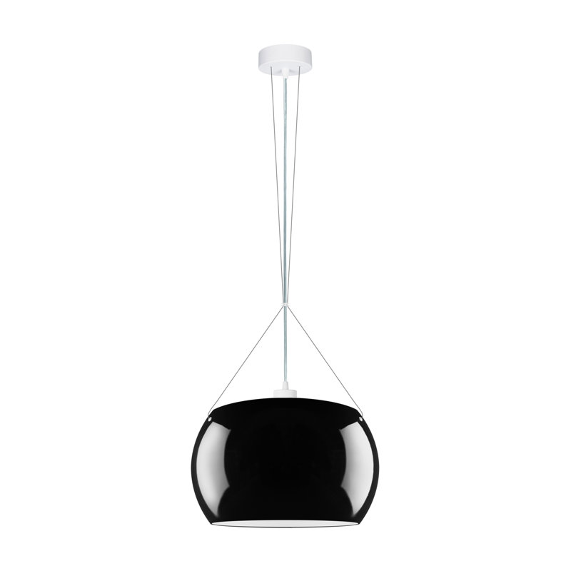 Velasquez 1 - Light Dome Pendant, Black Glossy / Opal, White, Transparent