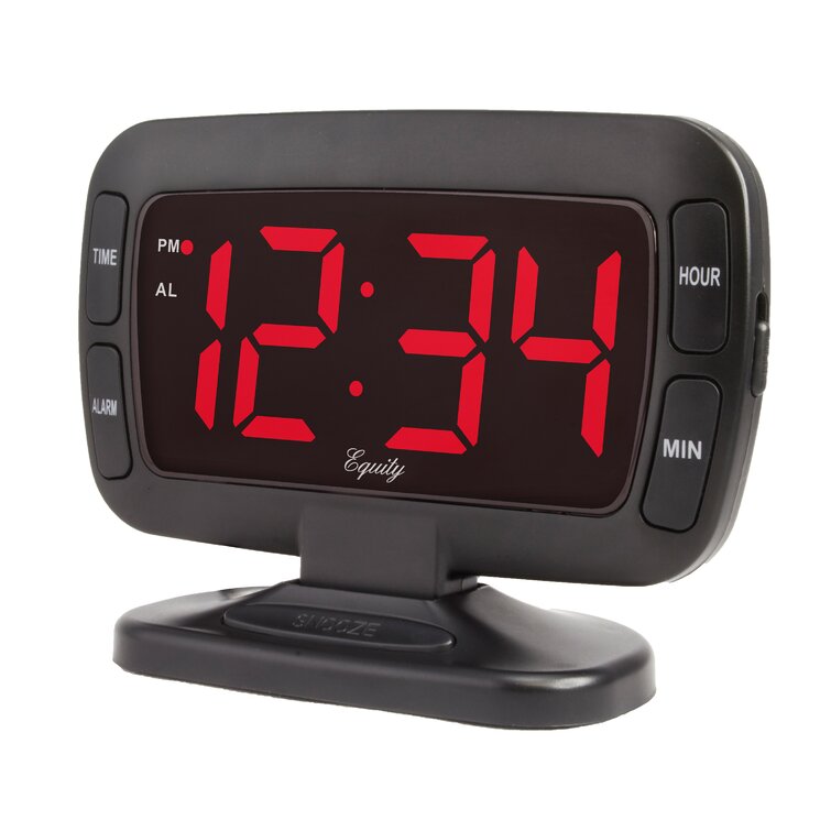 Orren Ellis Digital Electric Alarm Tabletop Clock in Black