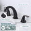 Robinet de lavabo de salle de bain espacé Aleasha, robinet à 3 trous avec bonde escamotable-89200503