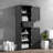 Tall Bathroom Storage Cabinet With A Drawer, Storage Cabinets And Adjustable Shelf, Vertical Striped Design-1500504873