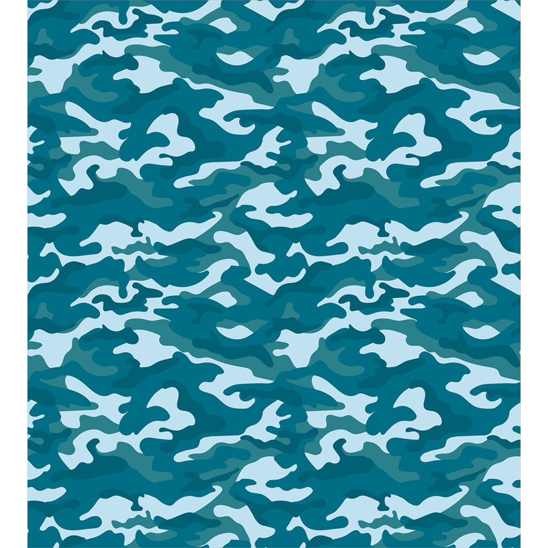King Size Blue Camouflage Microfiber Duvet Cover Set