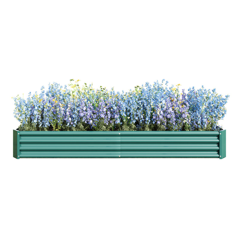 Metal Raised Garden Bed 7.6X3.7X0.98Ft - For Flower, Vegetable, Herb Speedy Setup, Rust, Strong Kit Veg, Fast Installation,