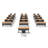 Tables Training Meeting Seminar Classroom 13Pc Beech Folding Industrial Caster Z-Base. Tables Connect.  Modesty Panel, Shelf, Power+Usb Outlet. Fold+Nest For Storage (Seating Not Included).