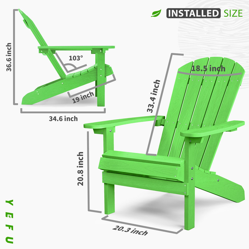 Pusch Plastic Adirondack Chair, Lime