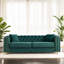 Canapé capitonné moderne de luxe l 86 po avec 2 pièces de coussins décoratifs pour le salon, la chambre à coucher, couleur verte-1350679133