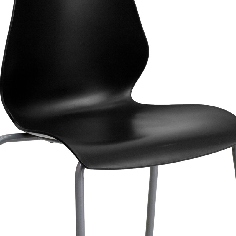 Chaises de vestibule empilables en plastique Oliverson, Noir
