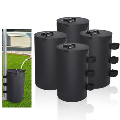 4-pack Canopy Water Weight Bag 20 L Black Water Tent Weights