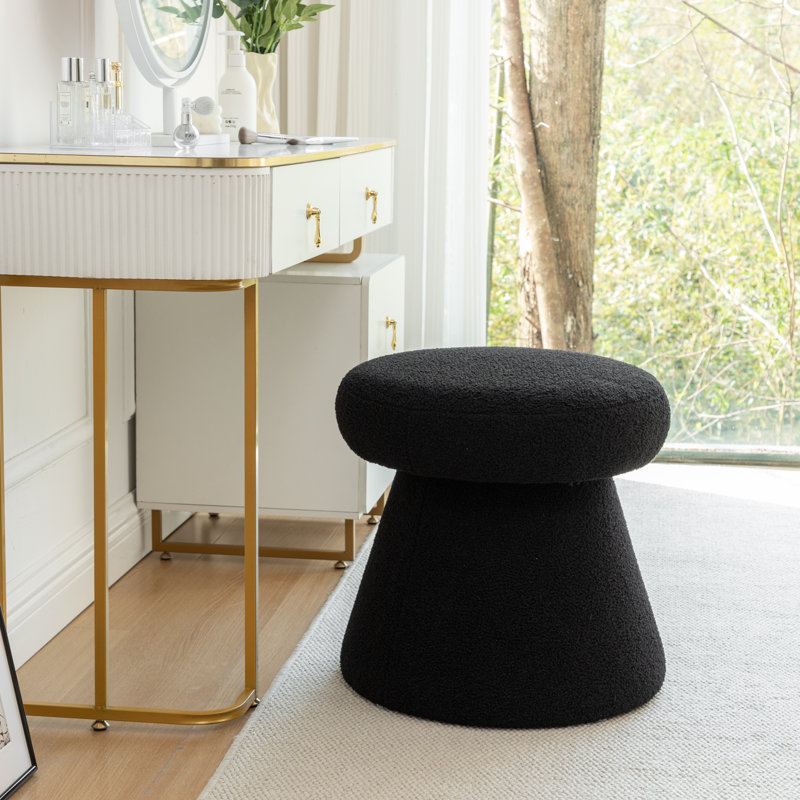 Repose-pieds avec tabouret décoratif, Noir