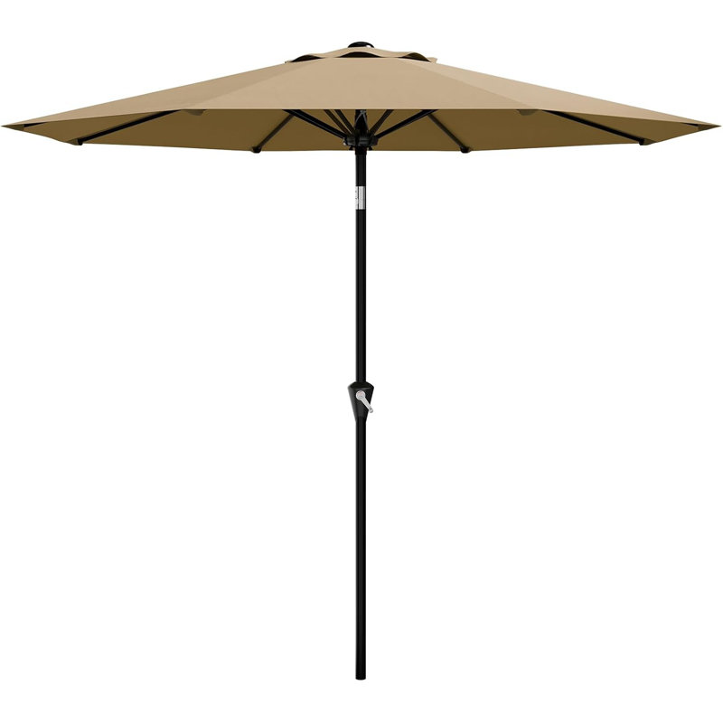 Parasol de patio 10 pi avec manivelle lisse, Brun, 118"W x 118"D