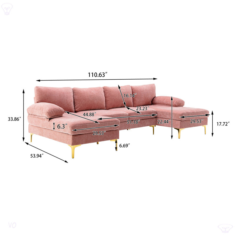 Canapé modulaire de salon / canapé d'appoint, Polyester rose