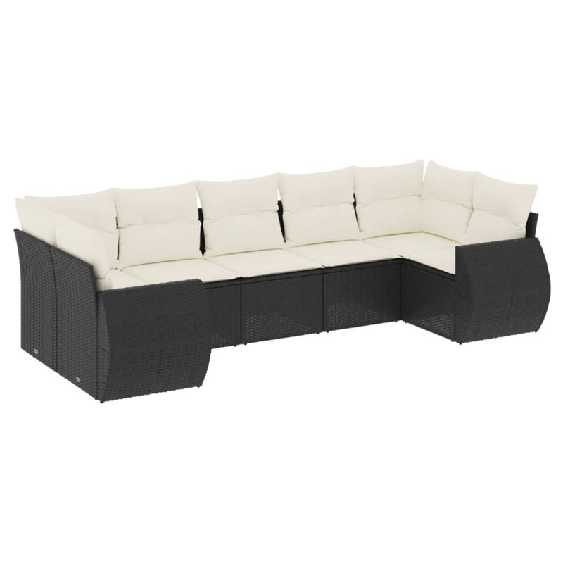 Ensemble de canapé de jardin en polyester thermolaqué en rotin PE 100% polyester Vidaxl