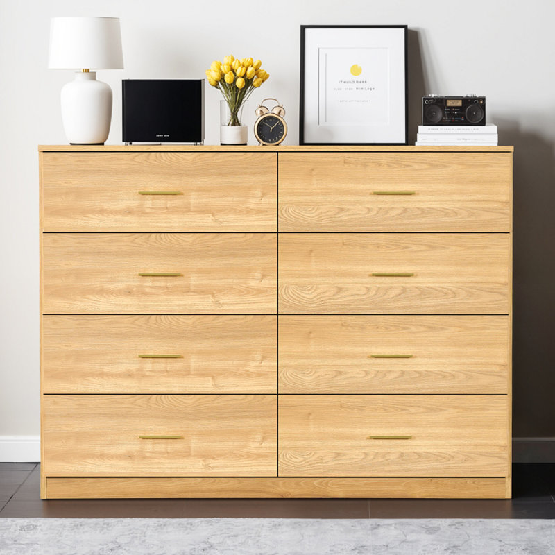 Commode moderne à 8 tiroirs pour la chambre à coucher - Vaste commode de rangement, robuste et sécuritaire