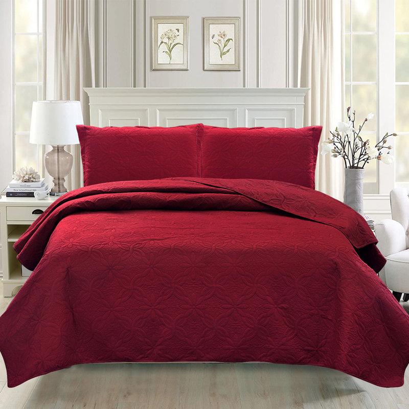 Ensemble de courtepointe réversible ultra douce 3 pièces, couvre-lit léger en microfibre gaufrée, taille très grand