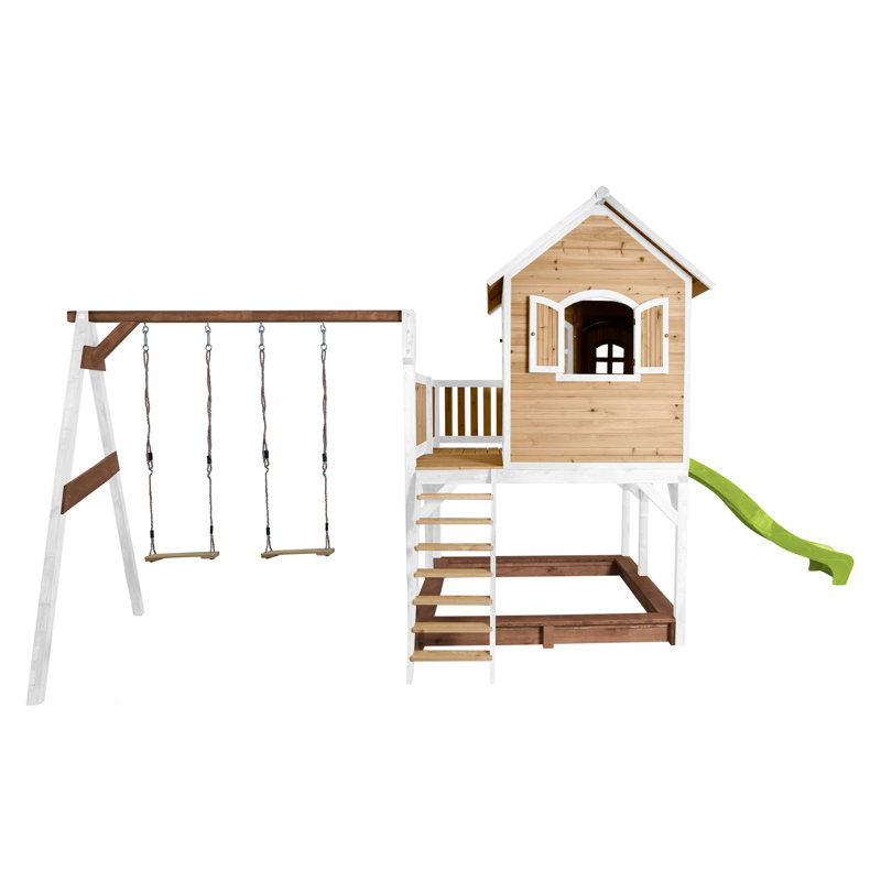 Liam AXI Hemlock Swing Set with 2 Swing(s) , 1 Slide(s), Lime Green