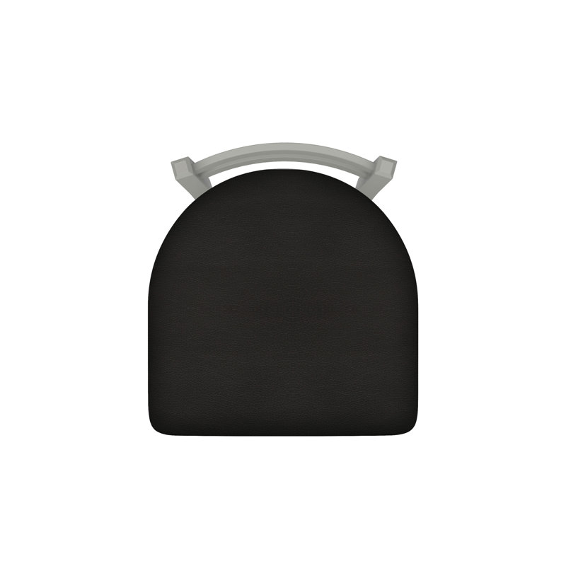 Tabouret de coiffeuse en métal Jackie, Nickel anodisé, Vinyle - Espresso Canter