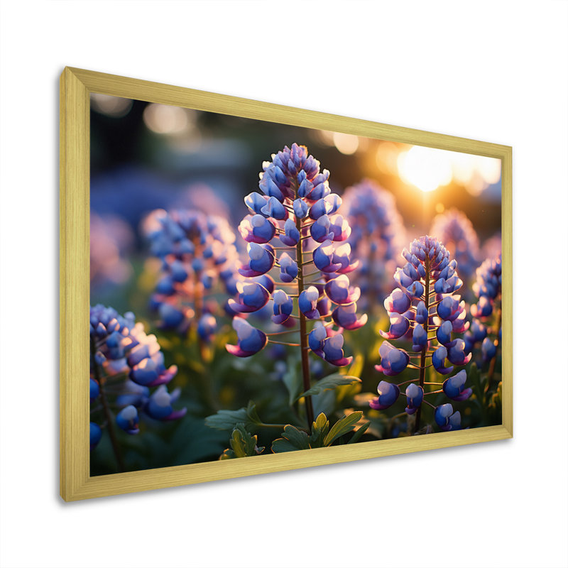 " Blue Bonnets Field Photo II ", Gold Picture Framed, 12" H x 20" W x 1" D