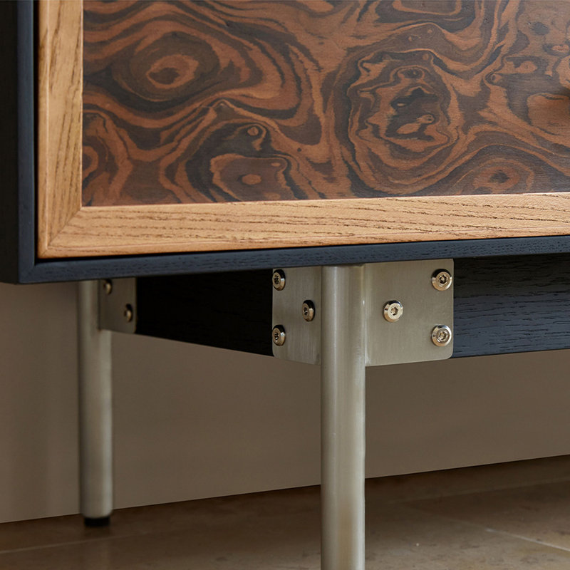 Buffet luxueux rétro de style français, Noir / brun